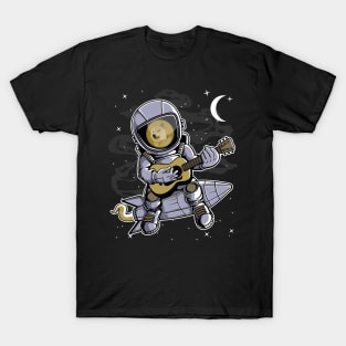 Astronaut Guitar Dogecoin DOGE Coin To The Moon Crypto Token Cryptocurrency Blockchain Wallet Birthday Gift For Men Women Kids T-Shirt